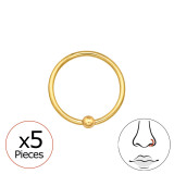 0.8Mm (20G) Ball Closure Rings - Titanium Titanium Nose Jewelry SD48946