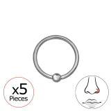 0.8Mm (20G) Ball Closure Rings - Titanium Titanium Nose Jewelry SD48947
