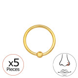 0.8Mm (20G) Ball Closure Rings - Titanium Titanium Nose Jewelry SD48948