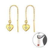 Heart - 925 Sterling Silver Earrings with Crystal SD44267