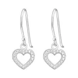Heart - 925 Sterling Silver Earrings with CZ SD44321