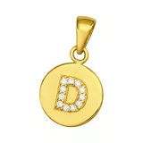 Letter D - 925 Sterling Silver Pendants with CZ SD46503